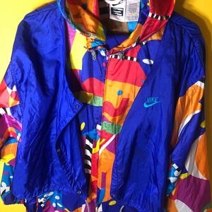 vintage 90’s NIKE multi color abstract color block tracksuit jacket vest & pants